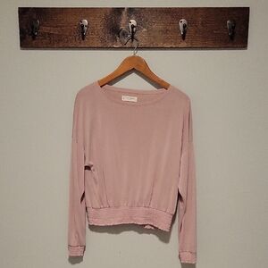 Lucky Brand Light Pink Long Sleeve Top
